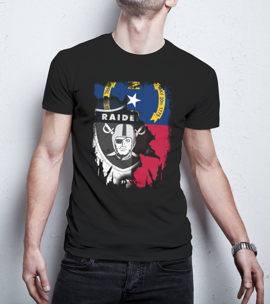 North Carolina Flag With Raiders April T-Shirt