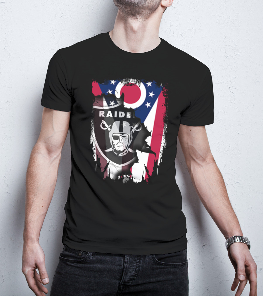 Ohio Pride With Raiders Logo Fusion T-Shirt