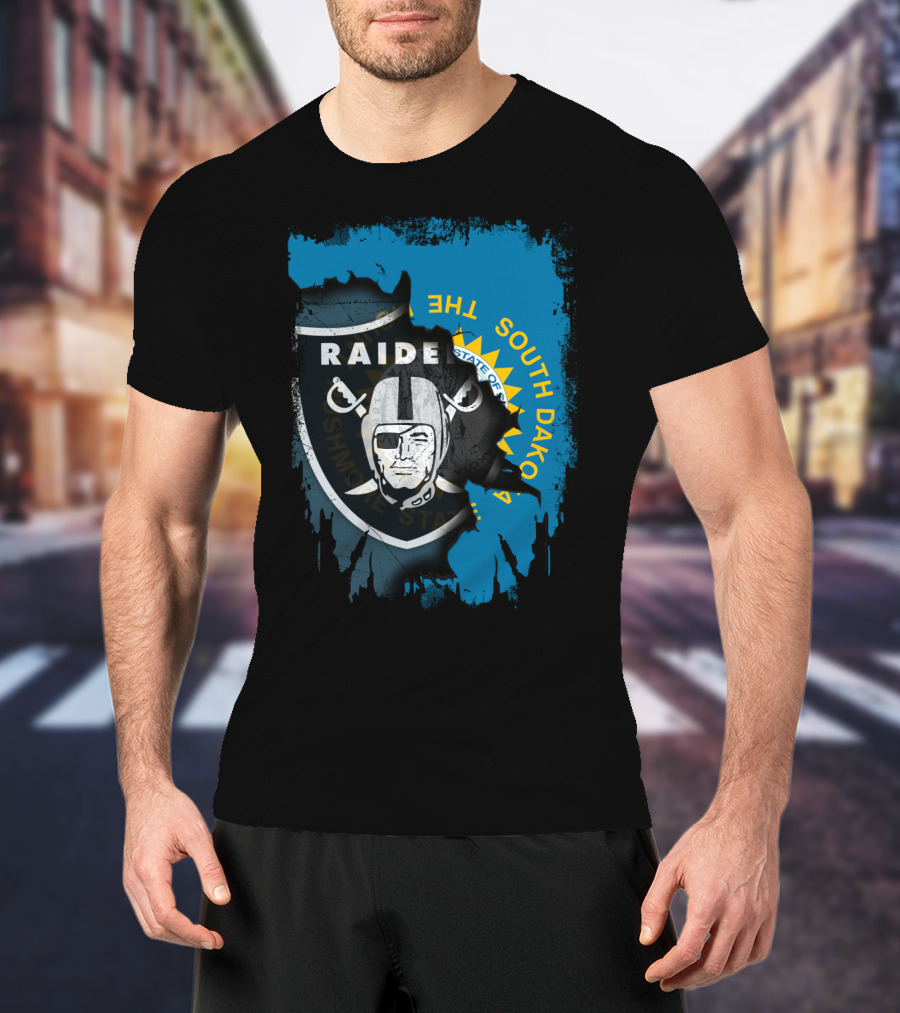 South Dakota Raiders Shield With State Flag Elements T-Shirt