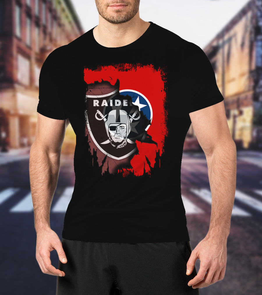Raiders And Tennessee United With Iconic Helmets And Stars T-Shirt