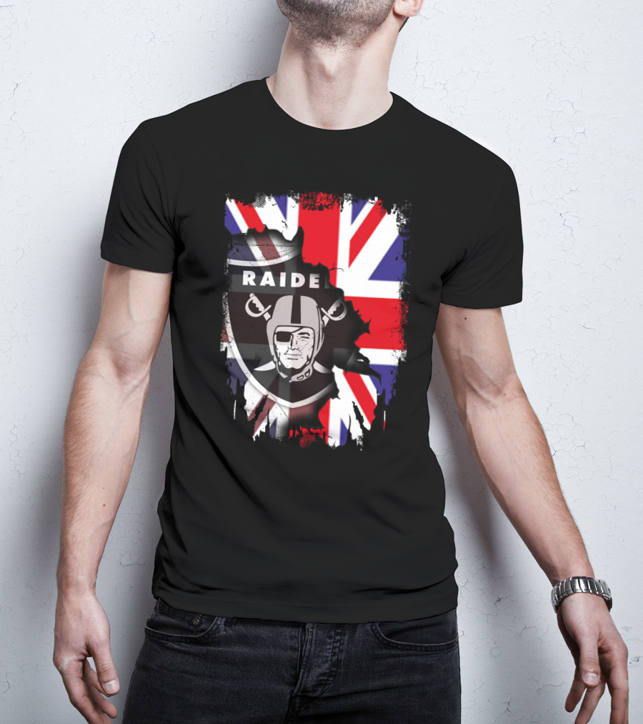 Raider Helmet With Union Jack Flag Fusion T-Shirt