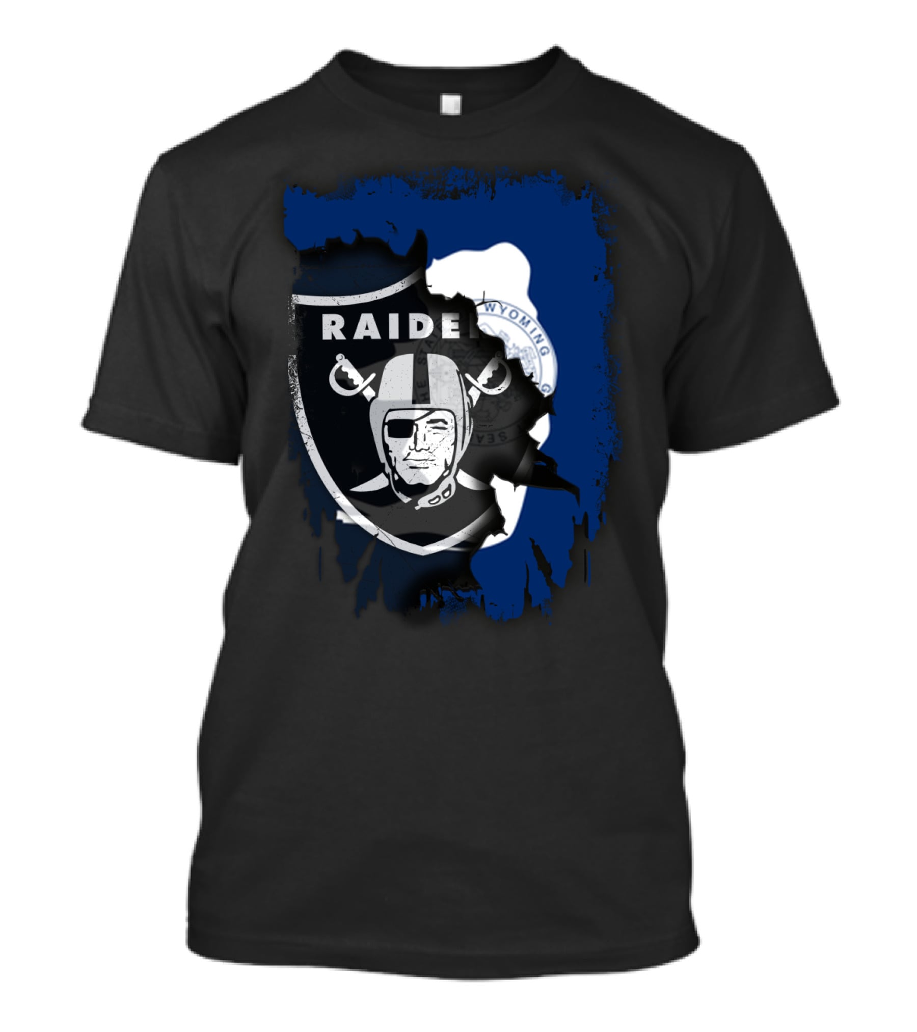 Wyoming Raiders Emblem Fusion With Bison T-Shirt