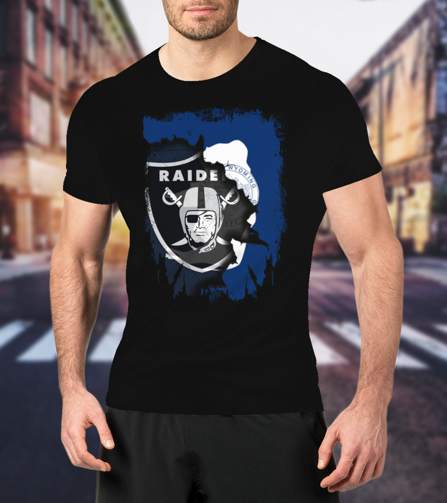 Wyoming Raiders Emblem Fusion With Bison T-Shirt