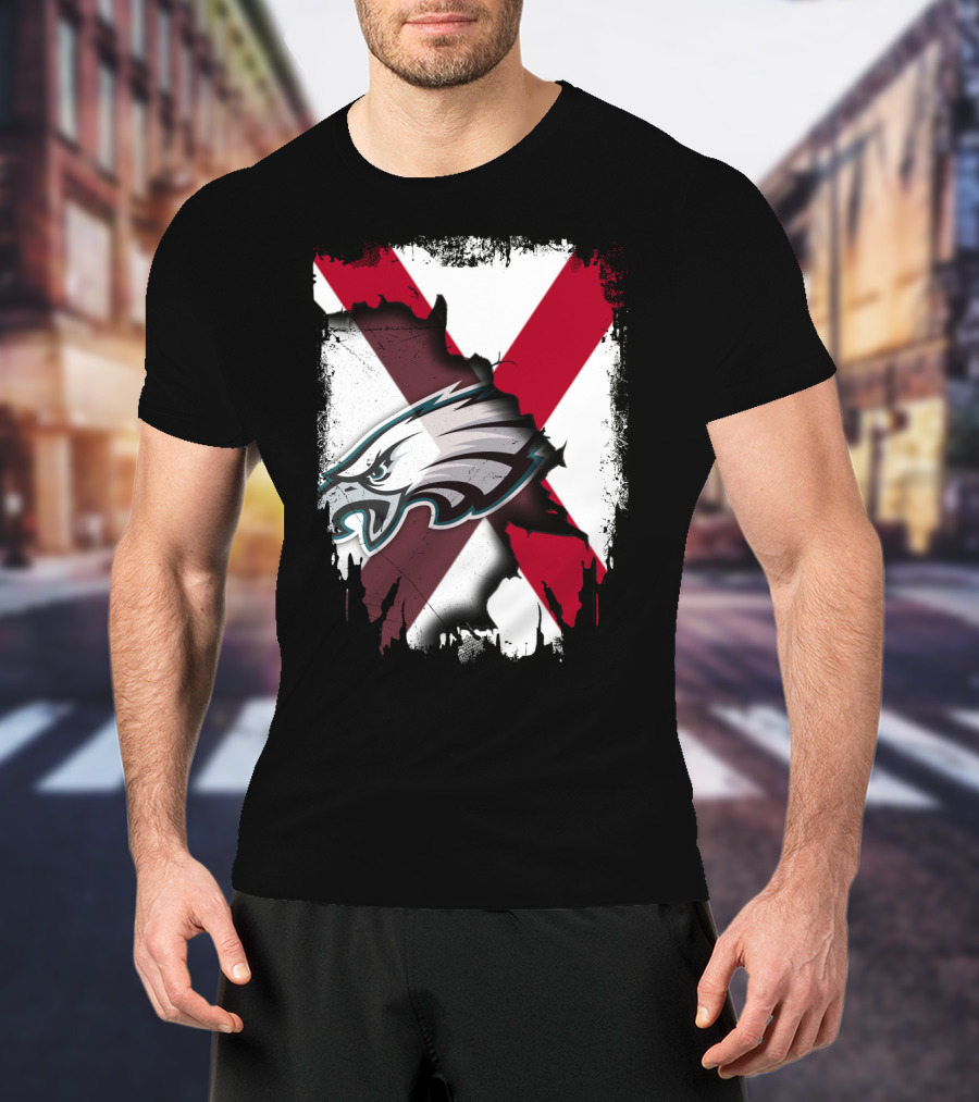 Together Alabama Eagles Flag Badge T-Shirt