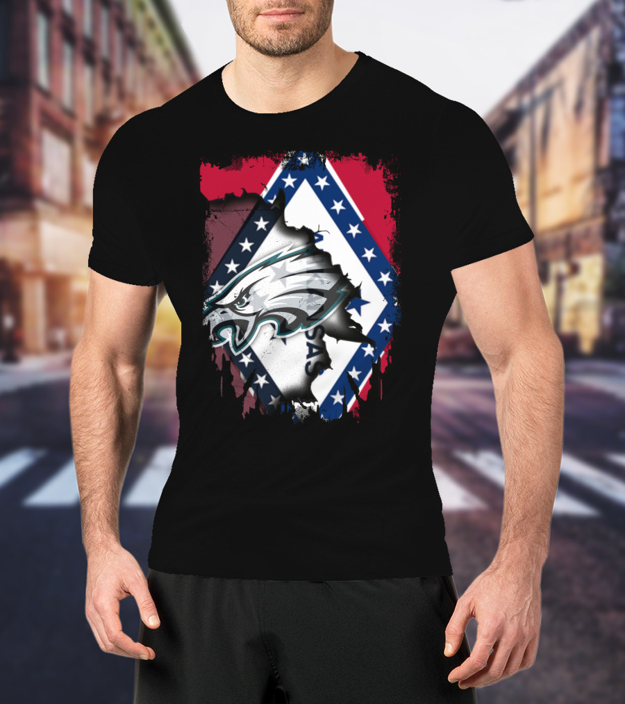 Together Arkansas Eagles Flag Fusion T-Shirt