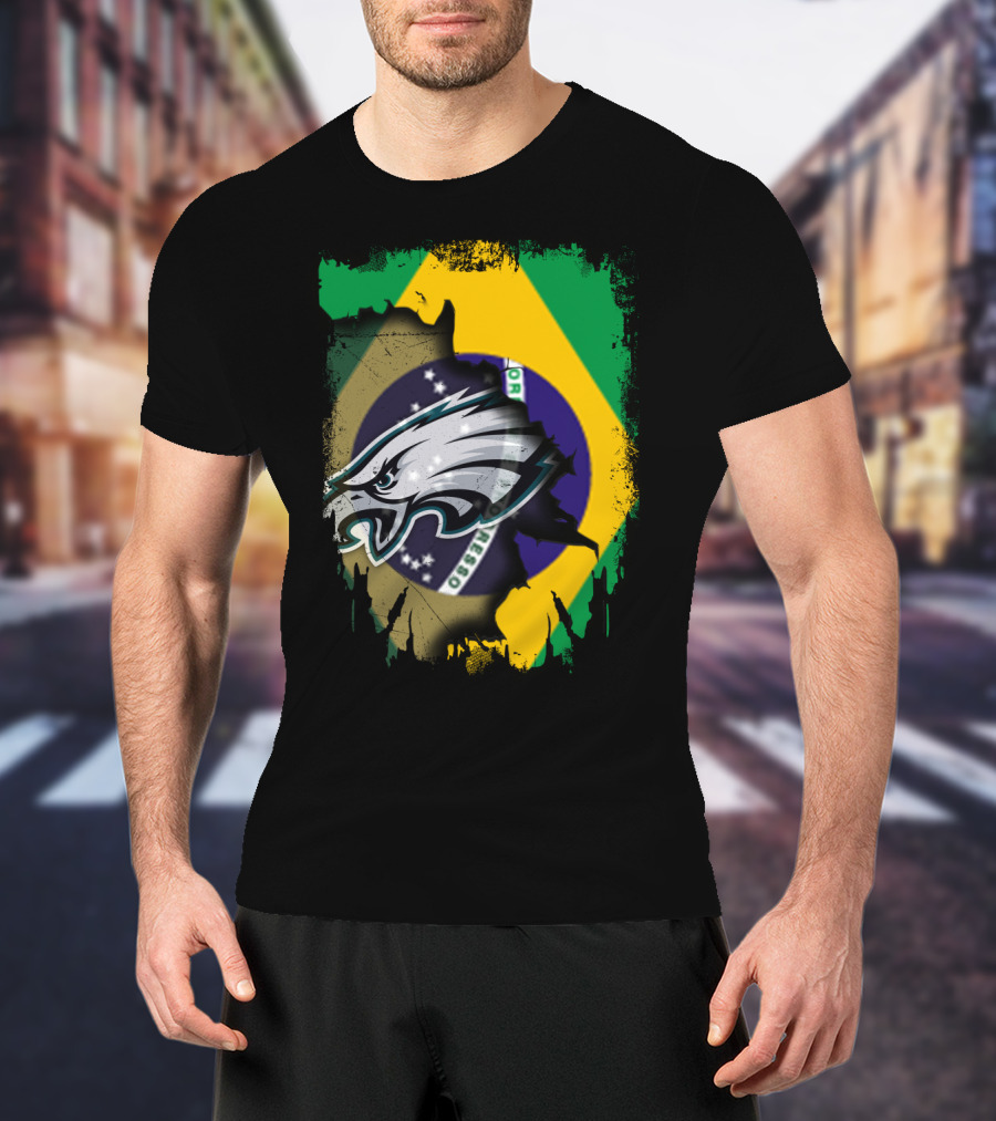 Together Brazil Philadelphia Eagles Fusion T-Shirt