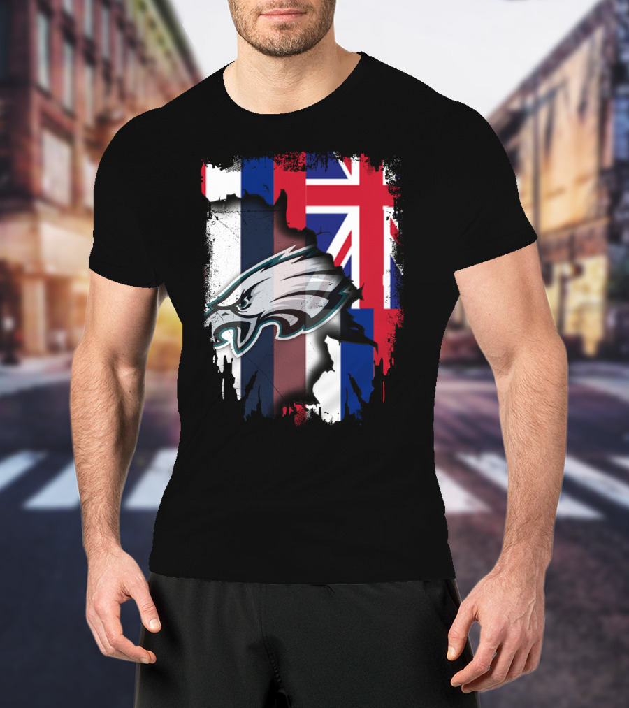 Philadelphia Eagles Hawaii Flag Unity T-Shirt
