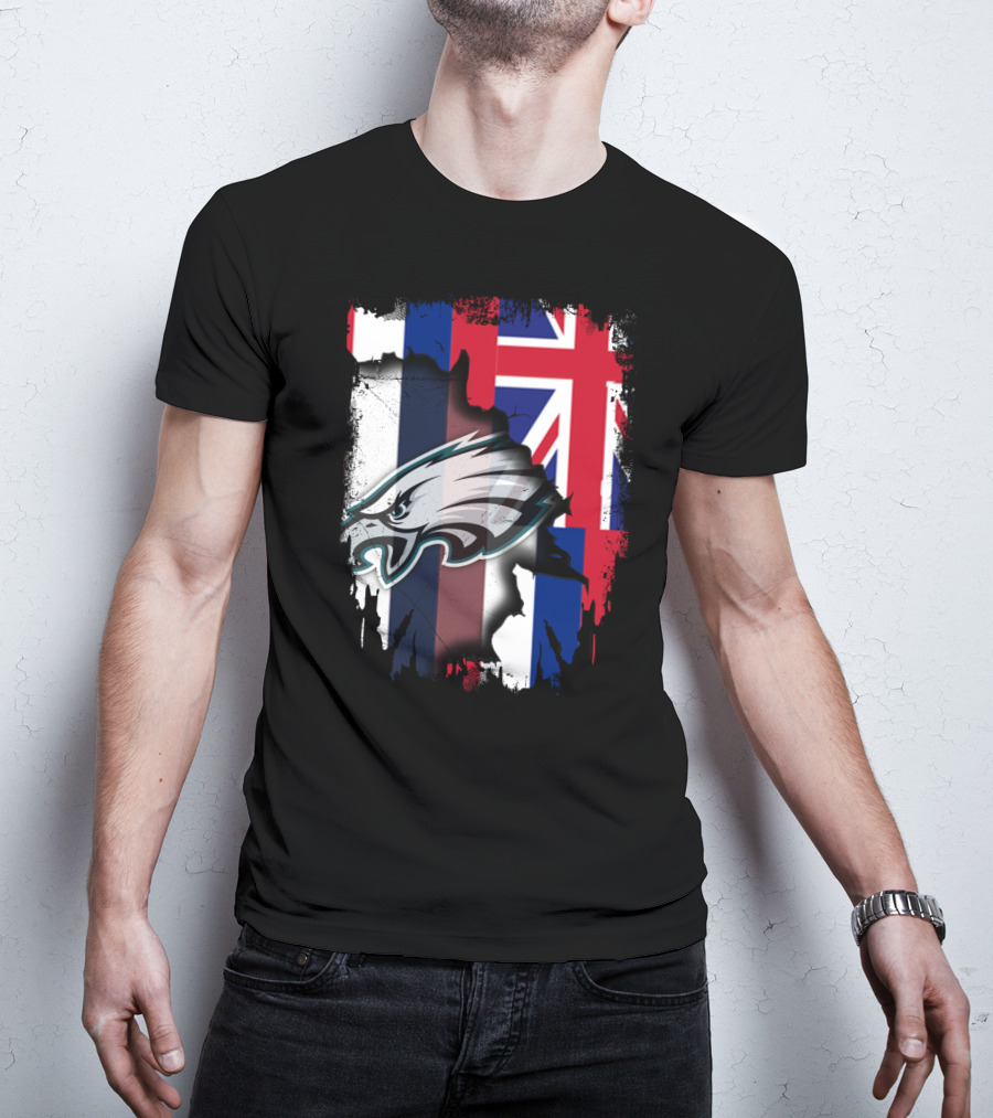 Philadelphia Eagles Hawaii Flag Unity T-Shirt
