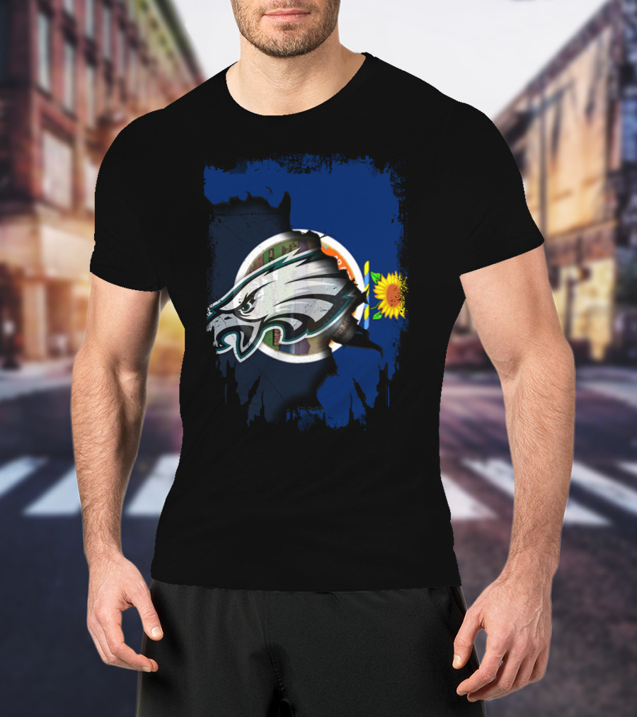 Together Kansas Philadelphia Eagles Sunflower State Pride T-Shirt