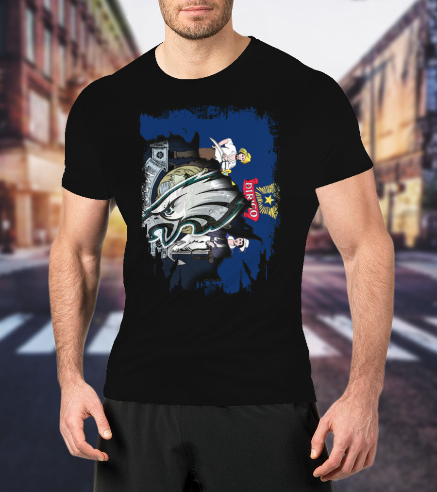 Maine Dirigo Flag Eagle Logo Fusion T-Shirt