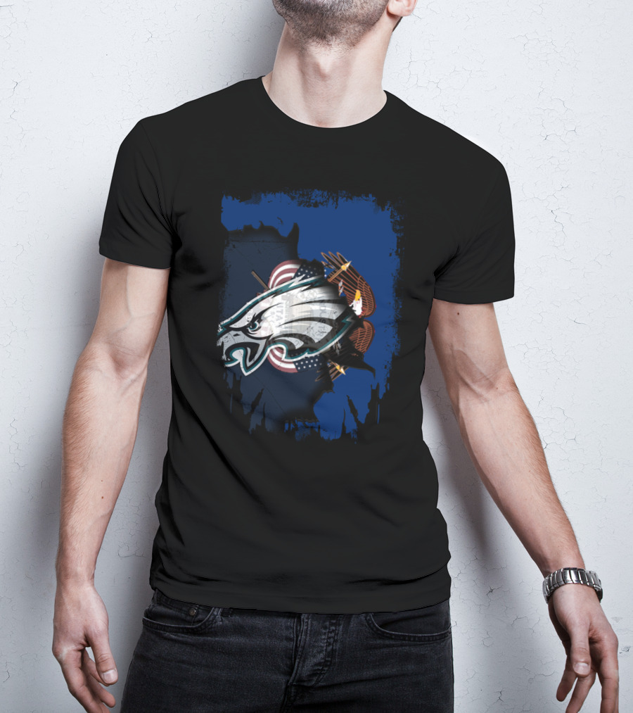 Together Utah Philadelphia Eagles USA Flag Eagle Fusion T-Shirt