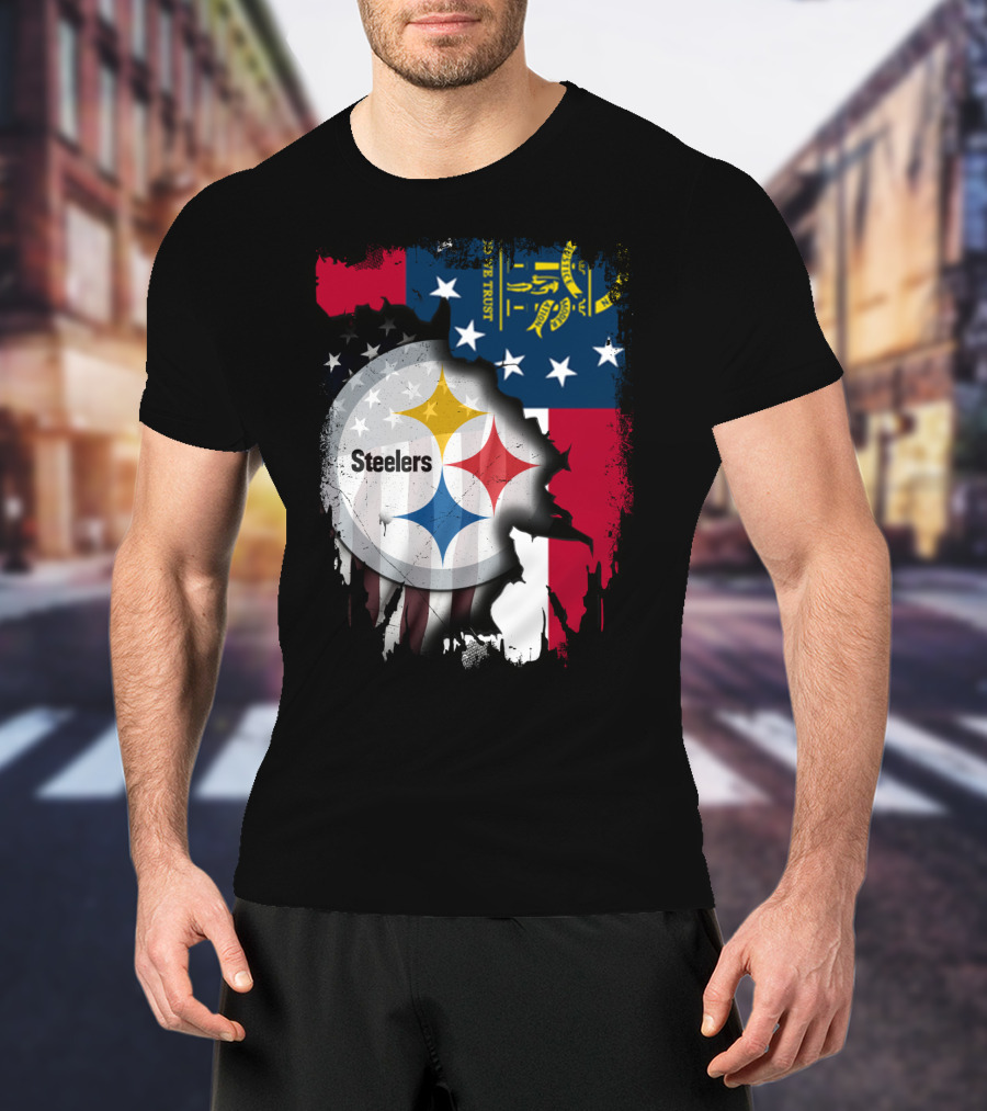 Steelers Over Georgia State Flag Football T-Shirt