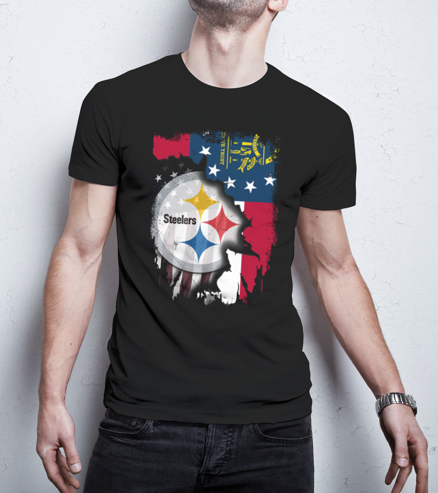 Steelers Over Georgia State Flag Football T-Shirt