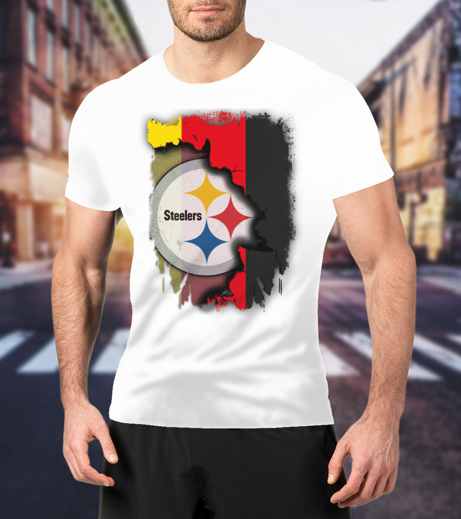 Germany Steelers Fusion With Flag And Logo Elements T-Shirt
