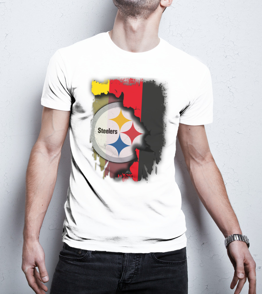 Germany Steelers Fusion With Flag And Logo Elements T-Shirt