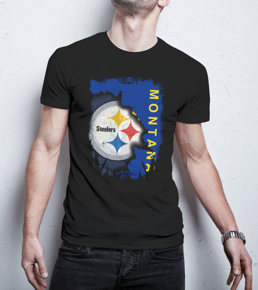 Montana Steelers Emblem With State T-Shirt