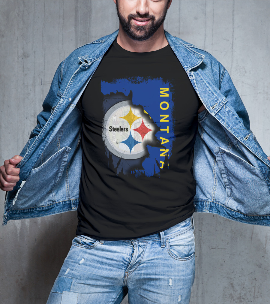 Montana Steelers Emblem With State T-Shirt