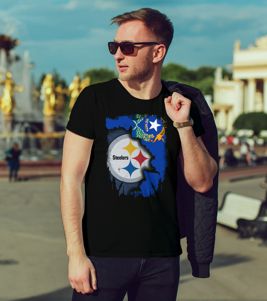 Nevada Steelers Fan Collaboration With State Flag Elements T-Shirt