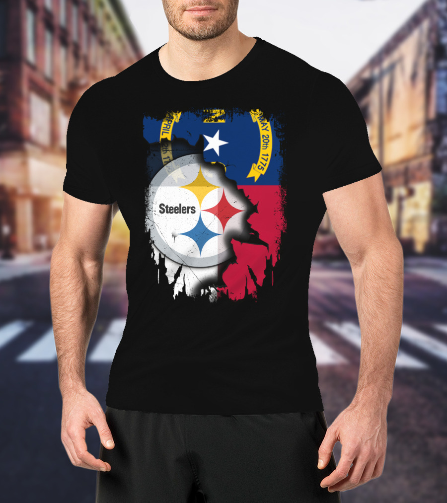 Together North Carolina With Steelers Logo Fusion T-Shirt