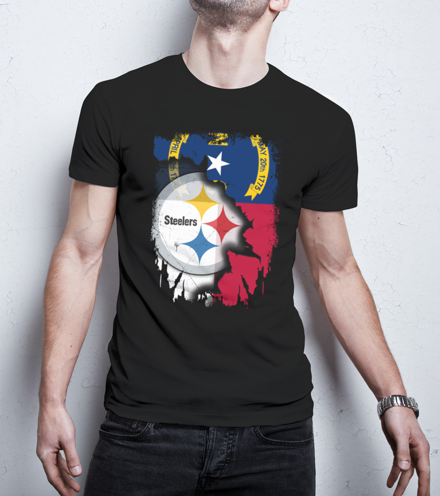 Together North Carolina With Steelers Logo Fusion T-Shirt