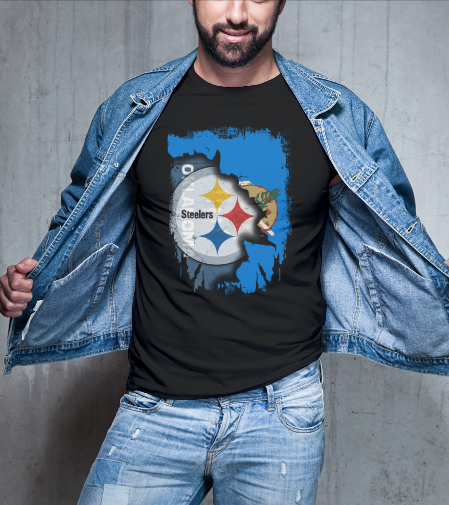 Steelers Oklahoma Pride Flag Fusion T-Shirt