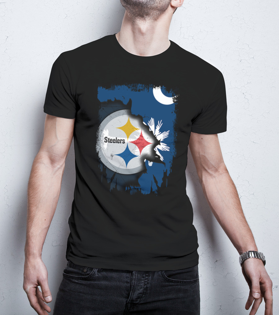 Steelers Logo Integrated With South Carolina Flag Elements T-Shirt