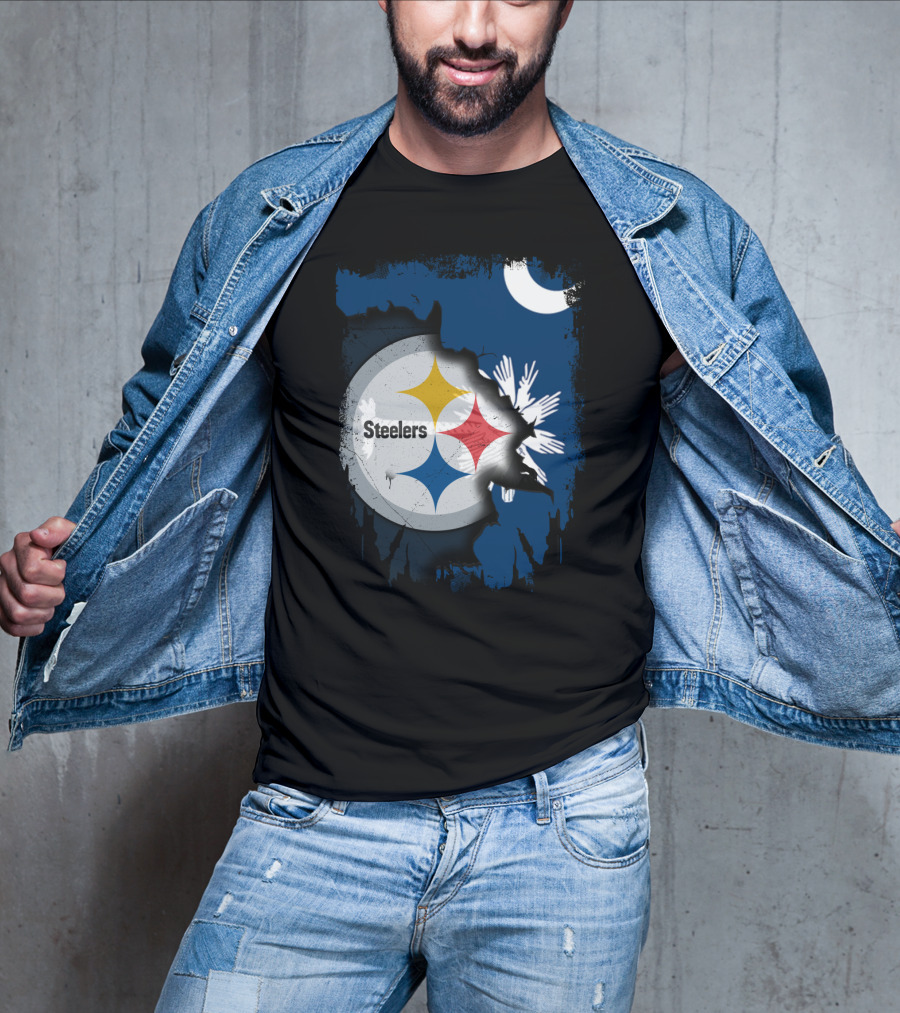 Steelers Logo Integrated With South Carolina Flag Elements T-Shirt