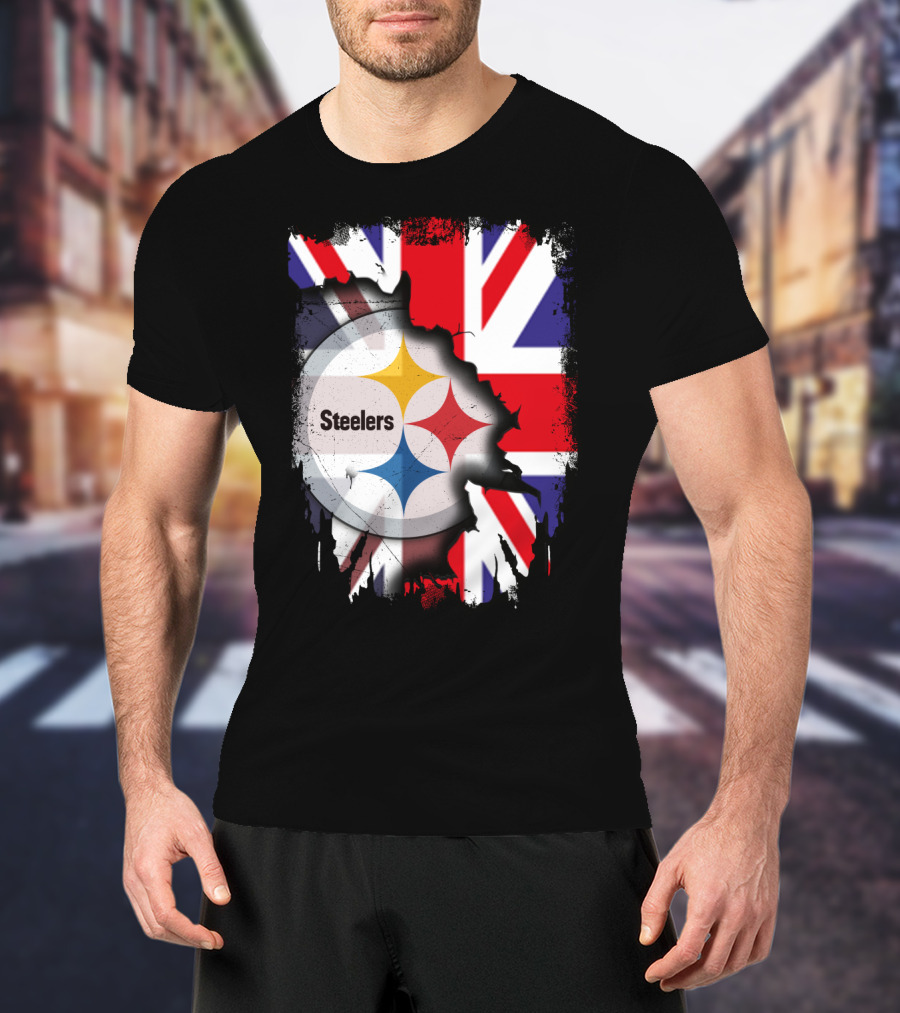 Steelers Union Jack Together United Kingdom Supporters T-Shirt