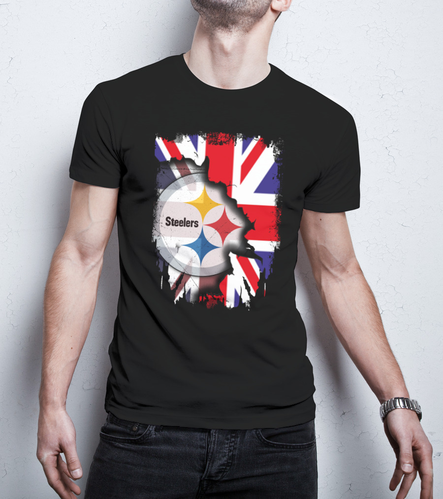 Steelers Union Jack Together United Kingdom Supporters T-Shirt