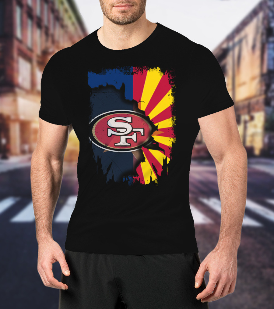 SF Arizona Flag Fusion Together 49ers T-Shirt