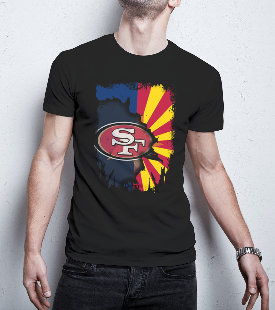 SF Arizona Flag Fusion Together 49ers T-Shirt