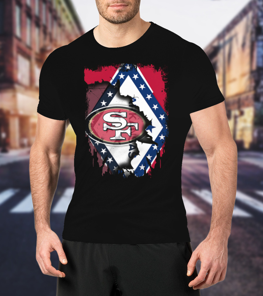Arkansas Flag With San Francisco 49ers T-Shirt
