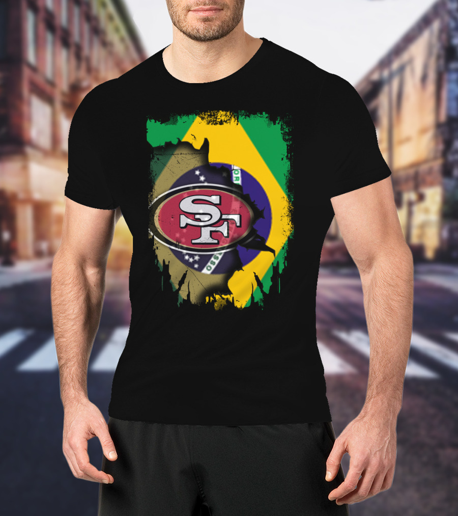 Together Brazil With San Francisco 49ers Flag Fusion T-Shirt