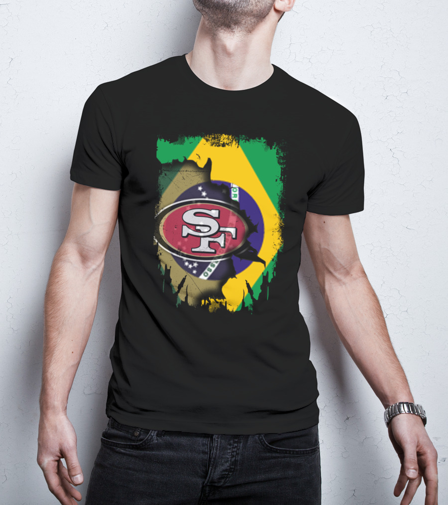 Together Brazil With San Francisco 49ers Flag Fusion T-Shirt