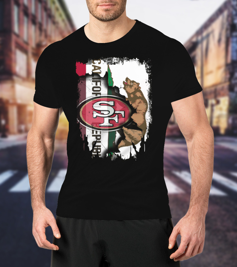 California Republic Bear With 49ers SF T-Shirt