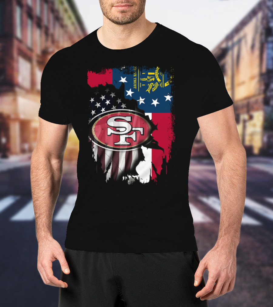 Together Georgia American Flag 49ers SF T-Shirt