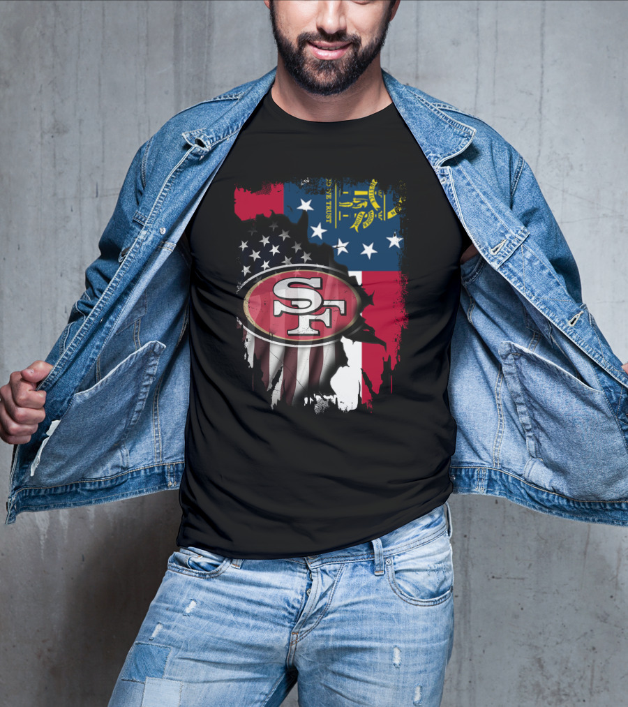 Together Georgia American Flag 49ers SF T-Shirt
