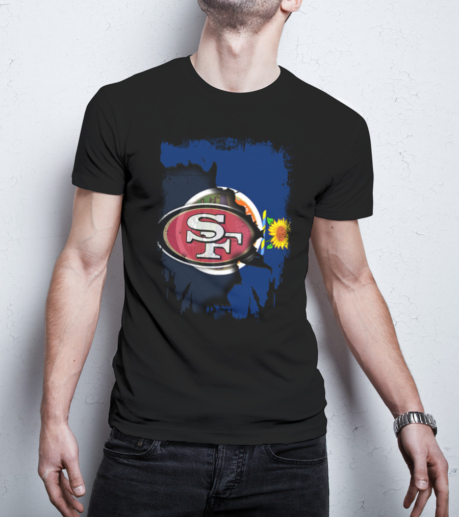 Together Kansas 49ers SF Football Logo Sunflower Flag T-Shirt