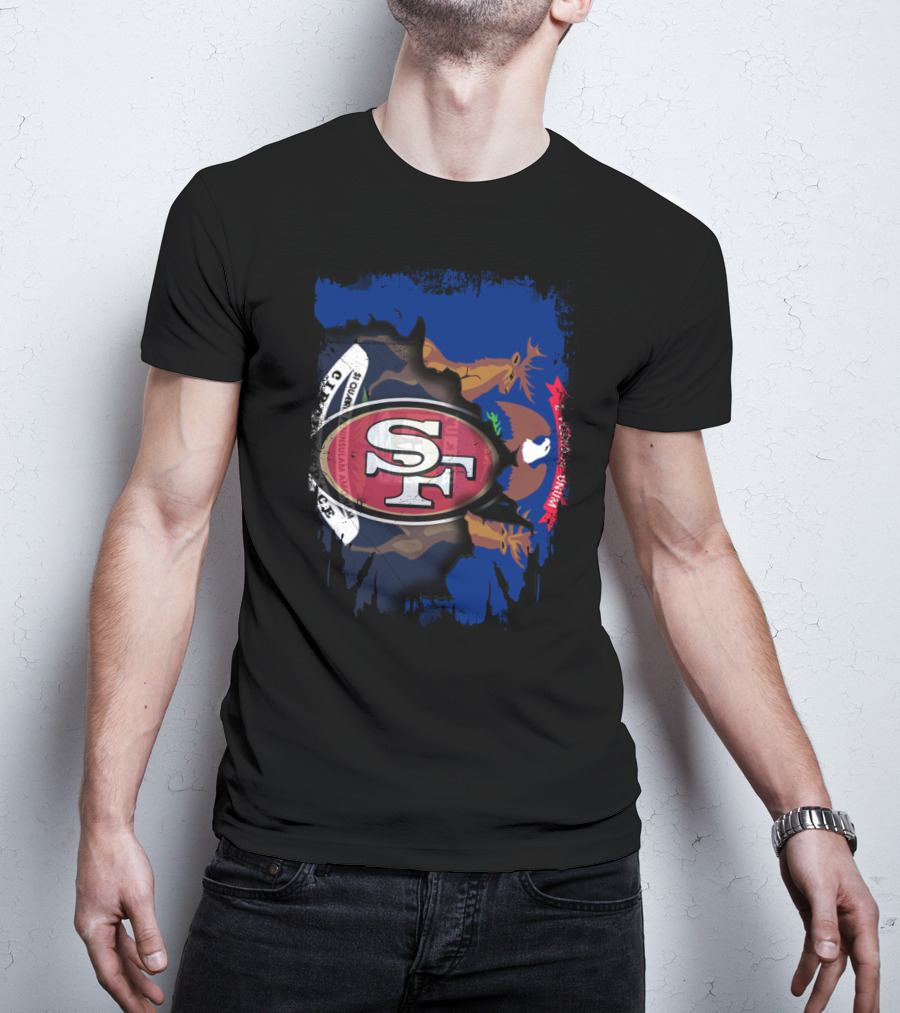 Michigan State Flag With San Francisco 49ers T-Shirt