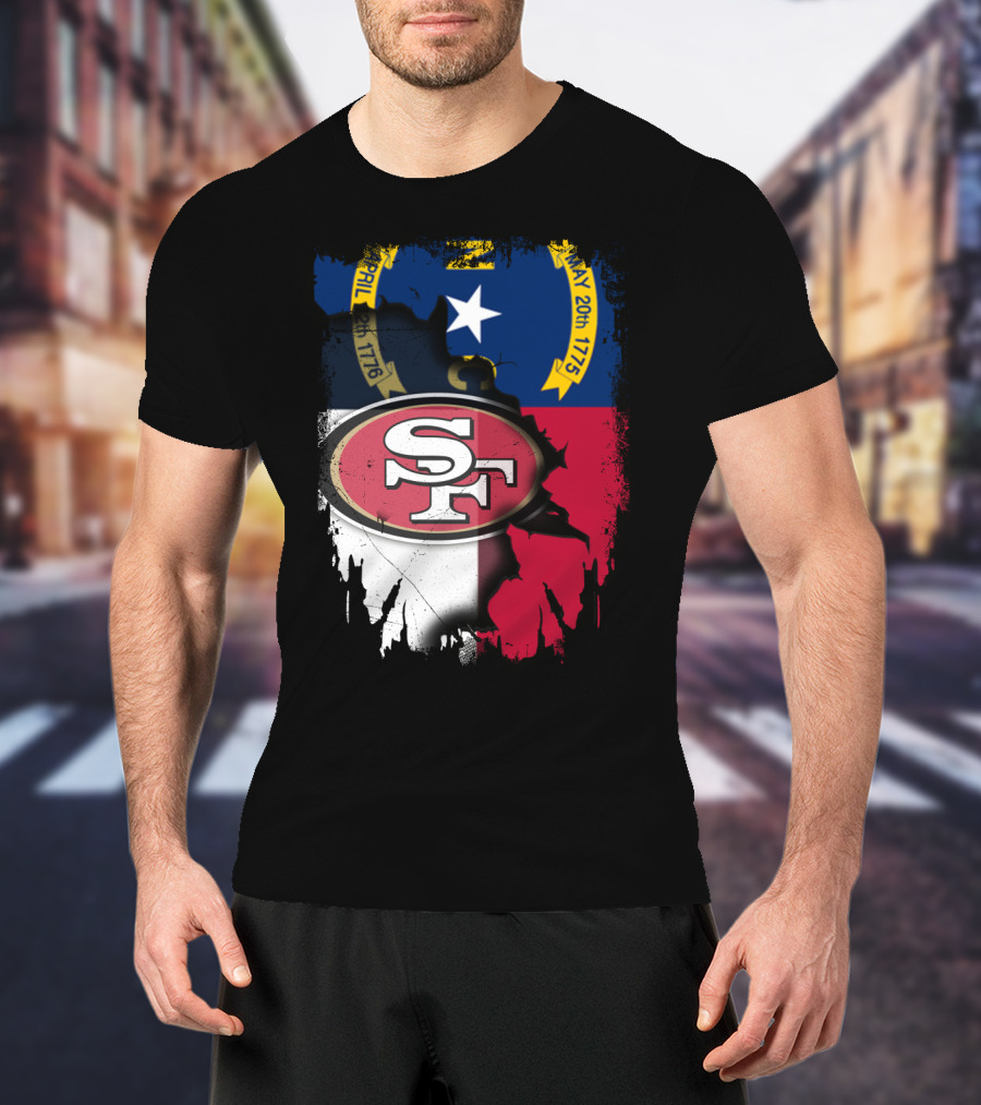 North Carolina Flag With SF 49ers T-Shirt