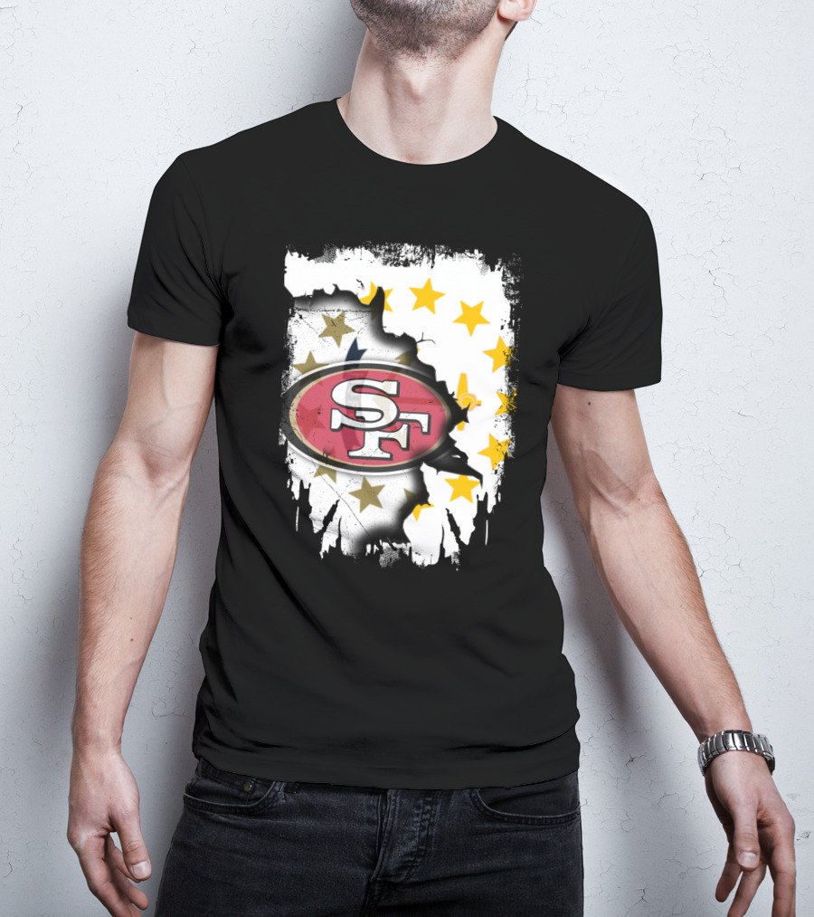 Together Rhode Island 49ers SF Logo Stars Map T-Shirt