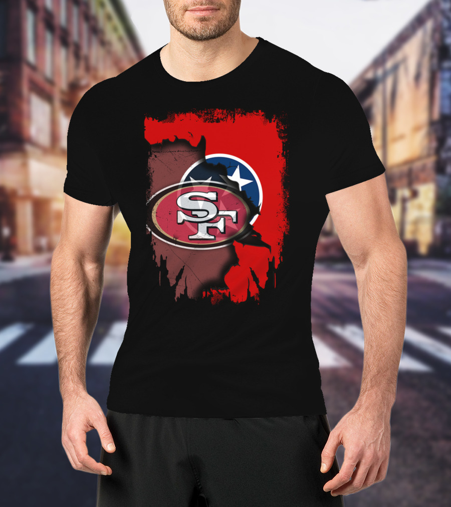 Together Tennessee San Francisco 49ers State Flag Fusion T-Shirt