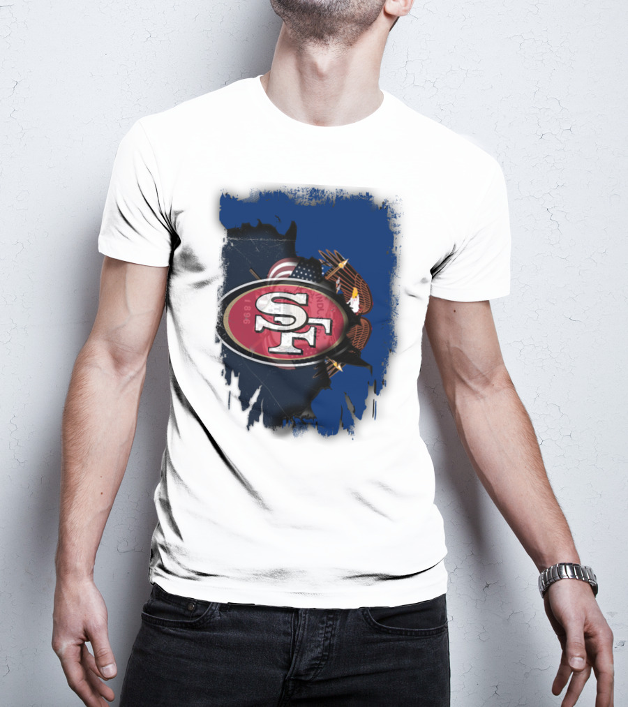 49ers And Eagle With American Flag T-Shirt