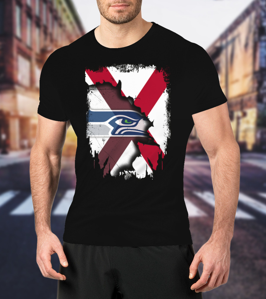 Alabama Cross With Seahawks T-Shirt