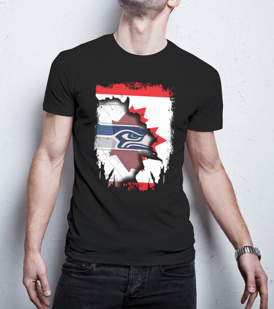 Seahawks And Canada Unity Emblem T-Shirt