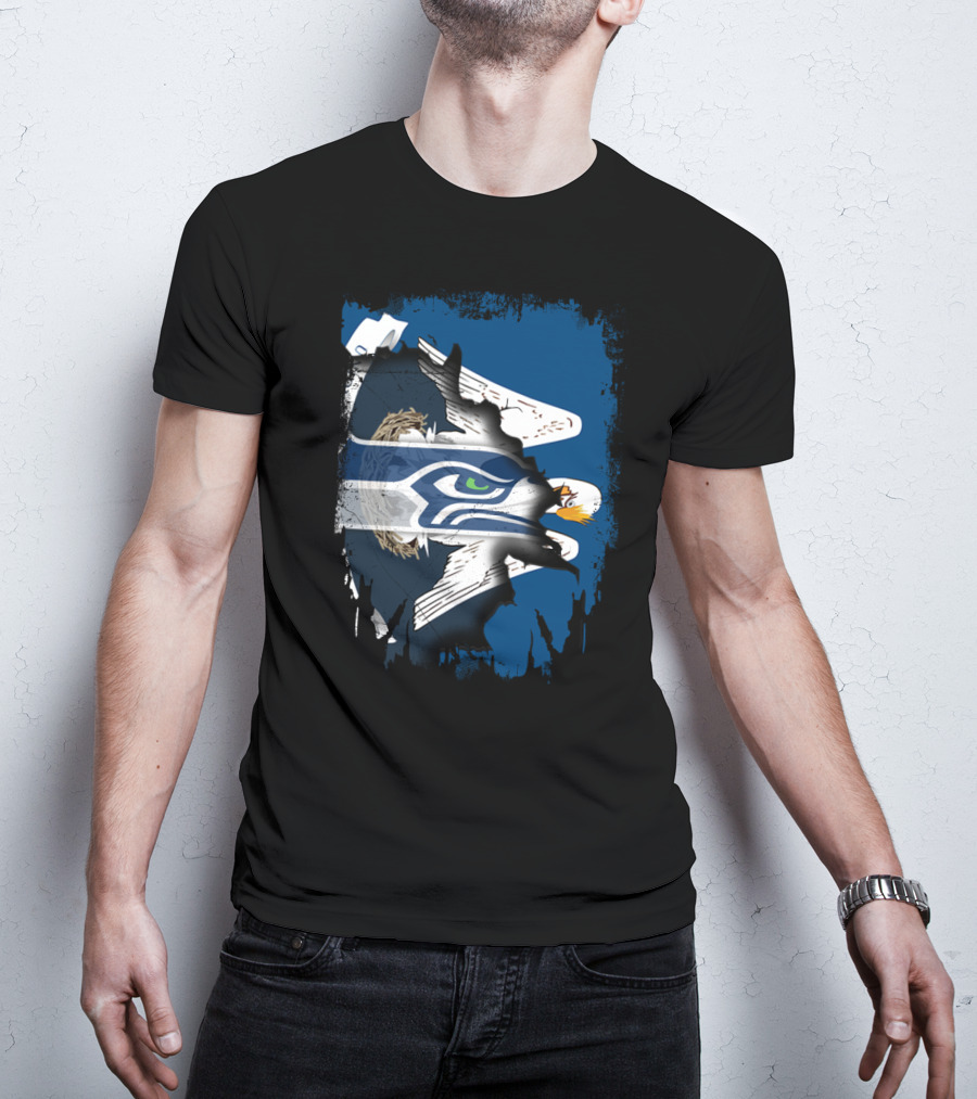 Together Louisiana With Seahawks Eagle Mashup T-Shirt
