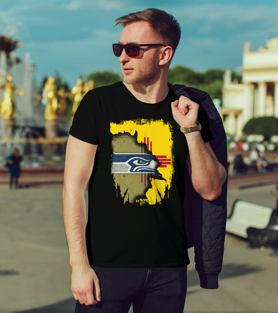 New Mexico Zia With Seahawks Logo Fusion T-Shirt