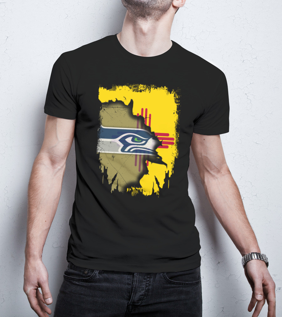 New Mexico Zia With Seahawks Logo Fusion T-Shirt