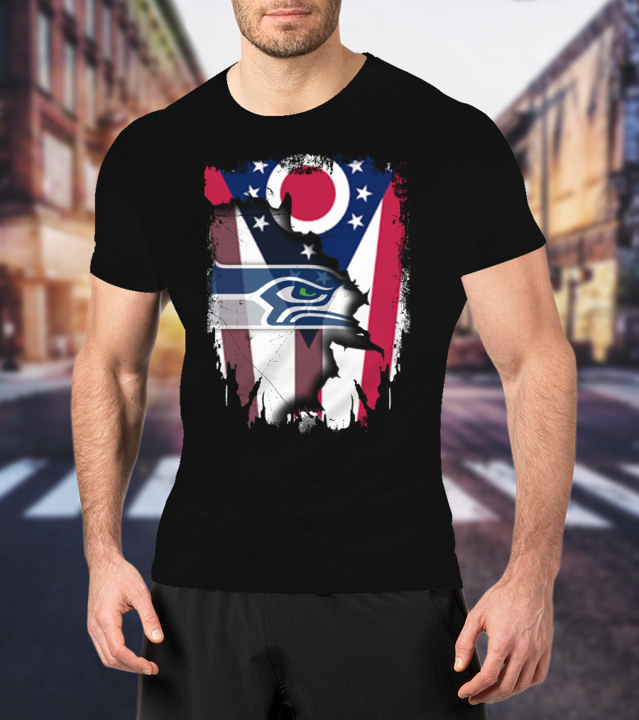 Together Ohio With Seahawks Flag Football Fandom T-Shirt