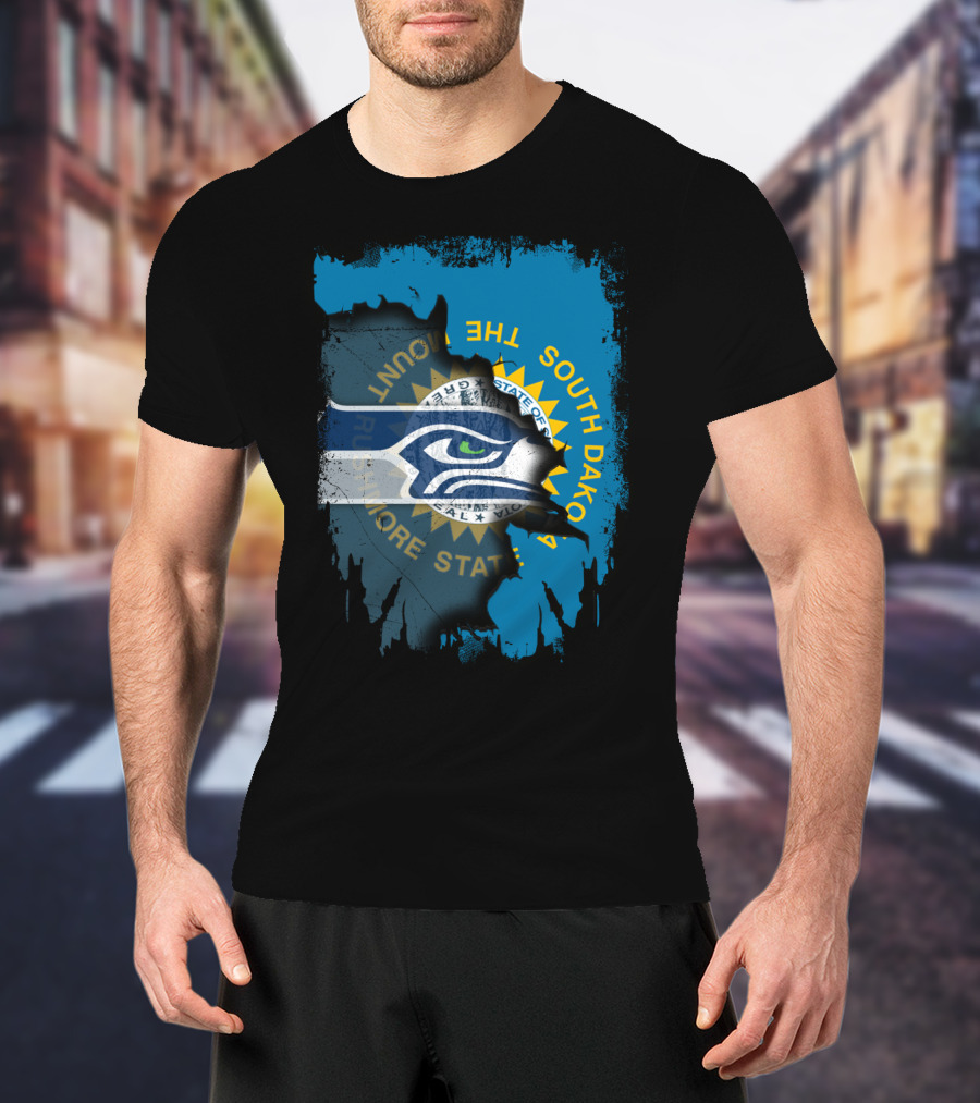 South Dakota And Seahawks Unity Flag T-Shirt